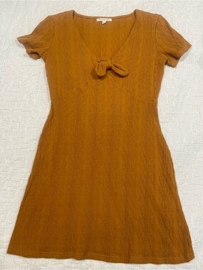 Baevely Cable-Knit Tie-Front Mini Dress